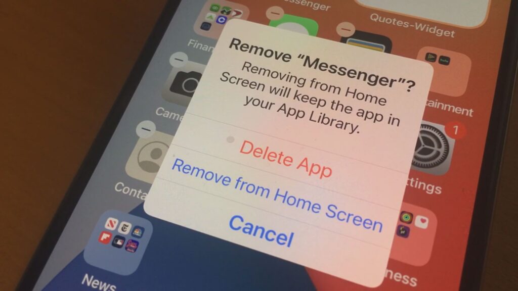 Delete app to hide