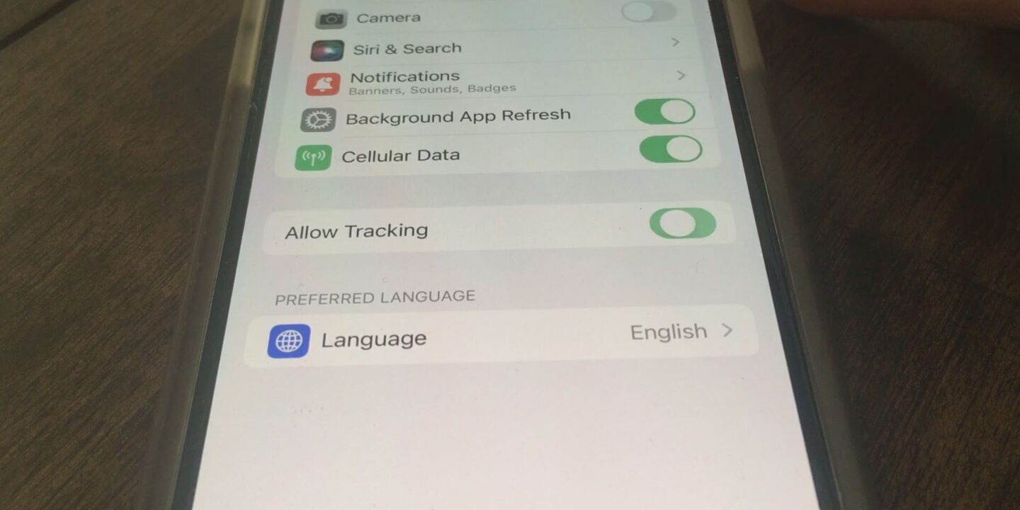 Turn off data tracking